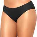 Tempt Me Women Bikini Bottom Full Coverage Bathing Suit Bottoms Swimsuit Bottom (Black, S)