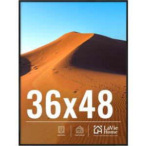 LaVie Home 36x48 Picture Frame for Wall Display, 36x48 Black Picture Frame with HD Plexiglass, 36 x 48 Photo Frame 1 Pack, Display Frame for Vertical or Horizontal, Classic Collection