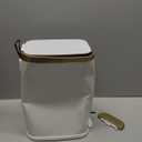 CEROELDA Small Bathroom Trash Can with Lid Soft Close5L/1.3 Gal Stainless Steel Garbage CanStep Pedal Wastebasket Slim Trash Bin for Office, Bedroom, Toilet, Live Room, White