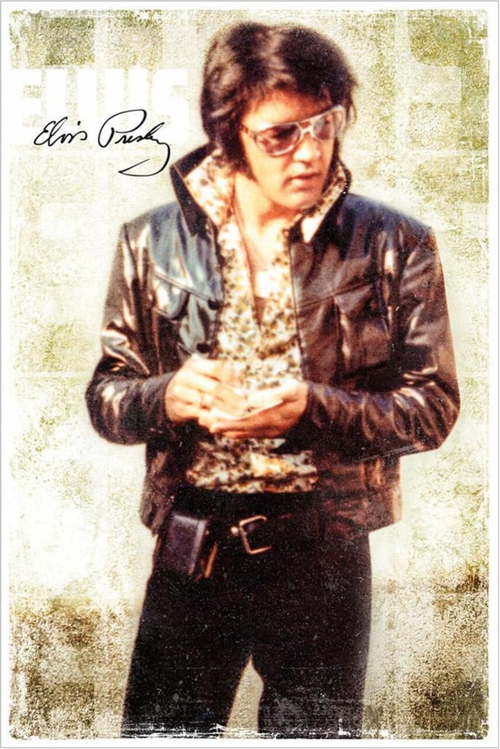 buyartforless Elvis Presley - Cool in Glasses and Jacket 36x24 Matted Music Art Print Poster