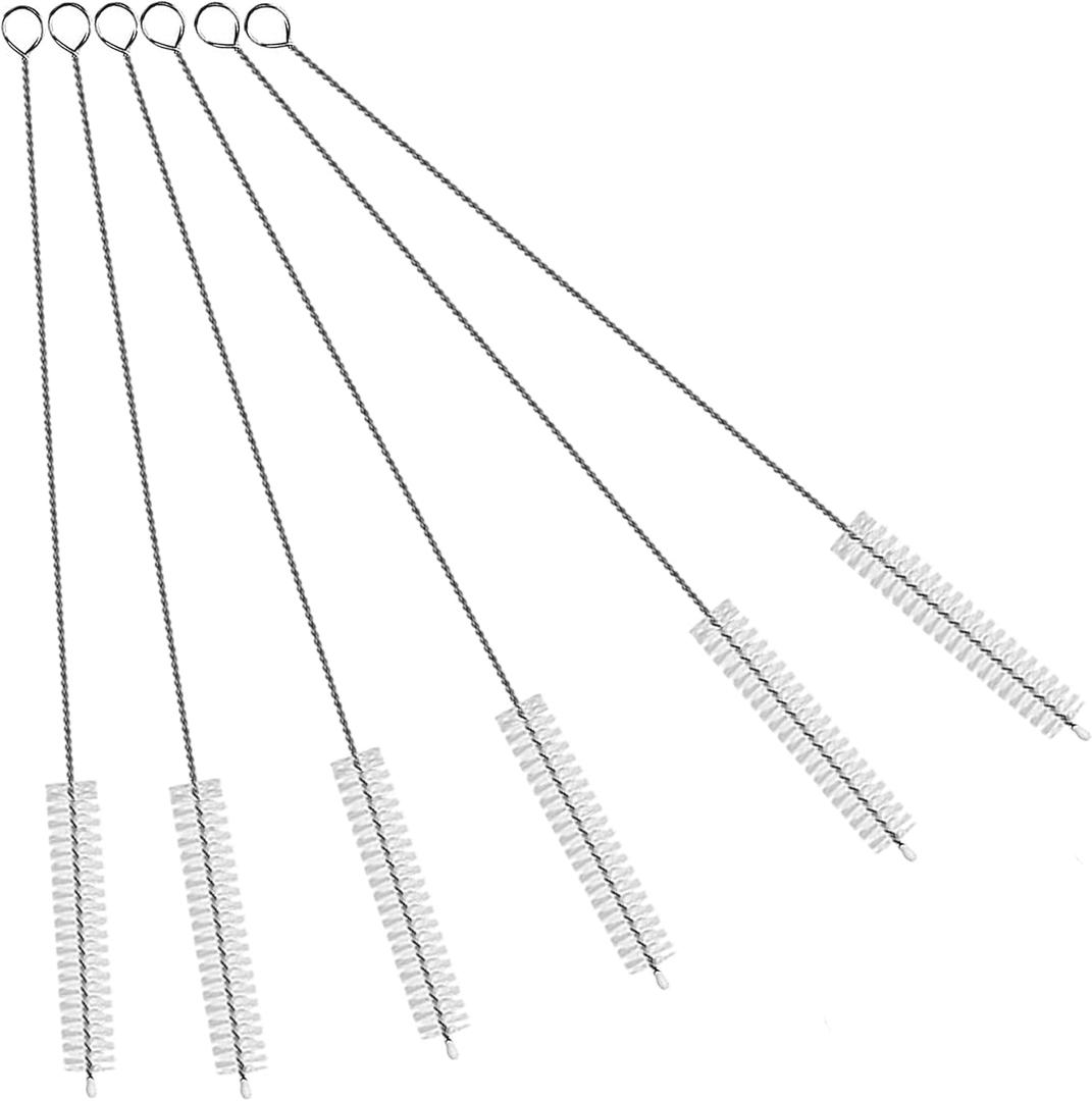 8 x Straw Cleaner Brush with 304 Stainless Steel and Nylon Bristles, Straw Brush for Stanley Cup/Glass/Silicone Straw, Baby Bottle or HummingbirdFeeders6-Piece Set.