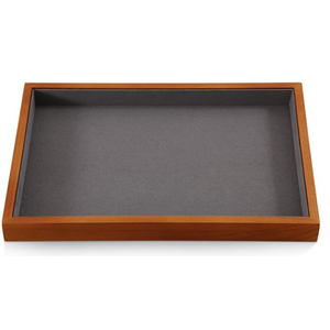 KOTEMON Acrylic Serving Tray with Handles-16x12x2.36Inch-Decorative Tray Letter Tray Organizer for Ottoman Coffee Table Countertop, Black