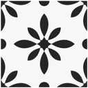 MORCART Peel and Stick Floor Tile - Vinyl Flooring Self Adhesive DIY: Square White+Black Flowers 7.87" x 7.87" 20 PCS, Waterproof and Removable Tile Sticker for Kitchen, Bathroom, Staircase FT-1624