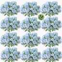 ASTRYAS Blue Artificial Flowers, 12Pcs Fake Peony Silk Peonies for Decoration Blue Faux Flower Arrangements for Spring Office Home Decor Wedding Party (Light Blue)