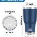 WETOWETO 30oz Tumbler with Lid, Stainless Steel Vacuum Insulated Water Coffee Tumbler, Double Wall Powder Coated Travel Mug Thermal Cup for Home Outdoor (Navy Blue, 1 Pack)