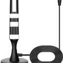 TV Antenna for Smart TV Indoor TV Antenna for Easy Installation Long Range Reception HD Antennas for TV Indoor 4k 1080P Channels Strong Magnetic Base-16.5 ft Long Cables (Black)