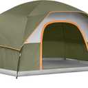 CAMPROS CP Tents for Camping 2/4/6 Person Tent Waterproof Windproof Double Layer Camping Tent, Easy Setup Dome Tent with Large Mesh Windows & Wider Door for Outdoor Camping & Hiking (Olive)