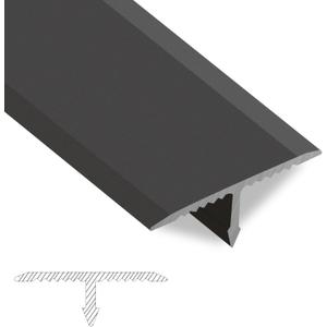 3 Pcs Matte Black Aluminum T-Molding Floor Transition Strips, 4.2 ft x 0.8 in Durable Flat Divider for Joining Gaps of Laminate Planks Tile, Versatile Trim for Door Thresholds