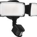 UME 19W LED Flood Light Motion Sensor Outdoor, 2 Adjustable Head, 2000LM, 5000K, IP65 Waterproof, Dusk to Dawn Security Light with Photocell for Exterior, Outside, Garage, House(Black) (1pack)