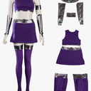 CosFantasy Women's Cosplay Costume Dress Purple Uniform Outfits for Halloween Large