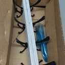 IBosins Wall Mounted Coat Rack, 31.4'' Long, Rustic Wood & Aluminum Coat Rack with 8 Black Tri-Hooks for Coat, Bag, Towel, Key, Hat, Umbrella (Old White)