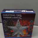 DG-Direct Christmas Tree Topper Lighted Star with 6 Projected Patterns,3D Hollow Sparkling Star Christmas Tree Topper with Rotating Magic Projector for Christmas Tree Ornament (Glitter Silver 6)