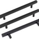goldenwarm Black Cabinet Pulls Kitchen Hardware Drawer Handles J22BK160 Matte Black Drawer Pulls Square Bar Handles Bathroom Cabinet Door Hardware 6-1/4in Hole Centers 12 Pack