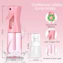 3 Pack Spray Bottles, 2-Pack Continuous Spray Bottles,Fine Water Mist Spray Bottles for Hair 6.8 OZ (200 ML) and 1oz 30ml Travel Spray Bottle Mister for Cleaning,Hairstyling,Plants,Barbers,Pink