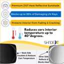Car Windshield Sun Shade Durable 210T Polyester Heat Block UV Protection Sunshades - Sunlight Blocker Reflective Sun Visor Car Window Shade Easy Storage Sunshade Vehicle Accessories (Medium)