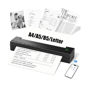Portable Printer Wireless for Travel, D80 Thermal Printer, Inkless Printers, Compatible with iOS, Android, Laptop, Supports 8.5" x 11" US Letter & A4 & A5 for Home Use, Office, Vehicles, Black