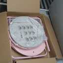 VASAGLE LILEA Collection - Small Round Side End Table, Modern Nightstand with Fabric Basket, for Living Room, Bedroom, Set of 2, Jelly Pink and Cream White ULET225SA01S