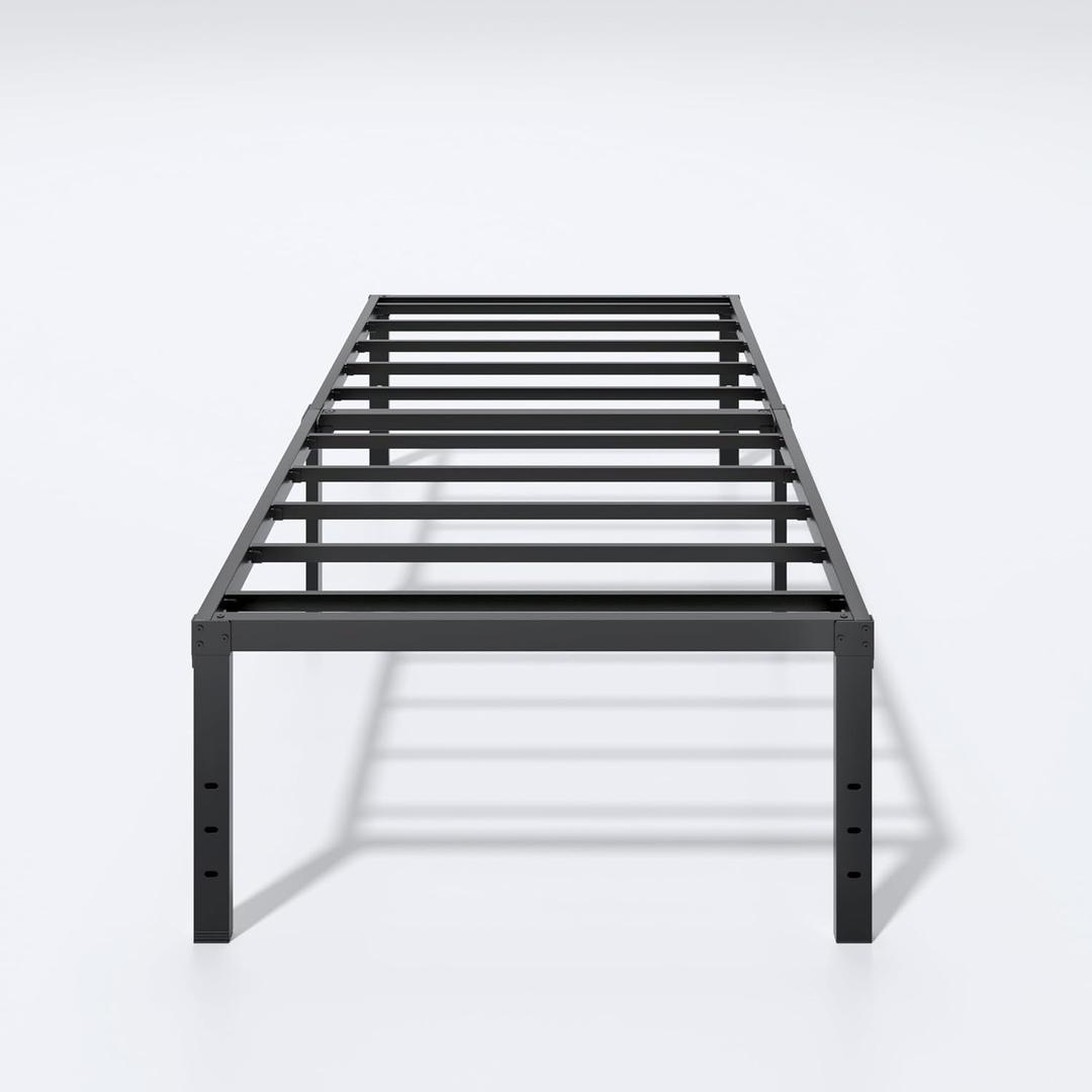LUMUNANCE Metal Bed Frame Twin Size - 18 Inch Heavy-Duty Twin Platform Bed Frame No Box Spring Needed, Easy Assembly, Noise-Free, Sturdy Mattress Foundation, Underbed Storage Space