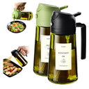 TrendPlain - Original 16oz/470ml Olive Oil Dispenser Bottle for Kitchen Gadgets and Air Fryer Accessories - Olive Oil Sprayer for Cooking w/Stickers - Black & Green