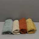 MIULEE Teal Orange Decorative Throw Pillow Covers 18x18 Inch Set of 4 Boho Corduroy Striped Cushion Cases Modern Farmhouse Patchwork Pillow Cases for Couch Sofa Bedroom Home Decor