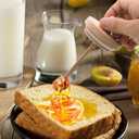 Honey Jar with Dipper and Lid Cover Crystal Beehive Glass Honey Pot for Home Kitchen, Clear Gorgeous Bee Decor, 17 Oz