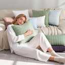 JELLYMONI Seersucker Throw Pillow Cover 18 x 18 inch, 2 Pack Textured Pillow Covers with Zipper Closure, Breathable Baby Blue Decorative Pillowcase for Stylish Bedding & Couch (Insert Not Included)