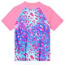 Nokecina Girls Tankini Swimsuit Size 7-8 Years Old Kids Rose Bathing Suits Leopard Swimwear with Short (Purple)