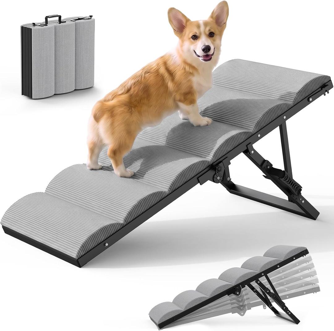 Dog Ramp for Bed, 6 Height Adjustable from 14.8'' to 20" | No Assembly