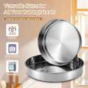 Geetery Stainless Steel Round Cake Pans Set of 3, 11", 12.6", 14" Baking Pans Durable & Non Stick for Layer Cakes, Wedding Cakes and Large Parties, Easy Clean & Oven Safe