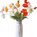 Artificial Flowers 5Pcs Poppies Flowers Artificial Silk Flowers for Home Office Wedding Outdoor Decor (Mixed Colors)