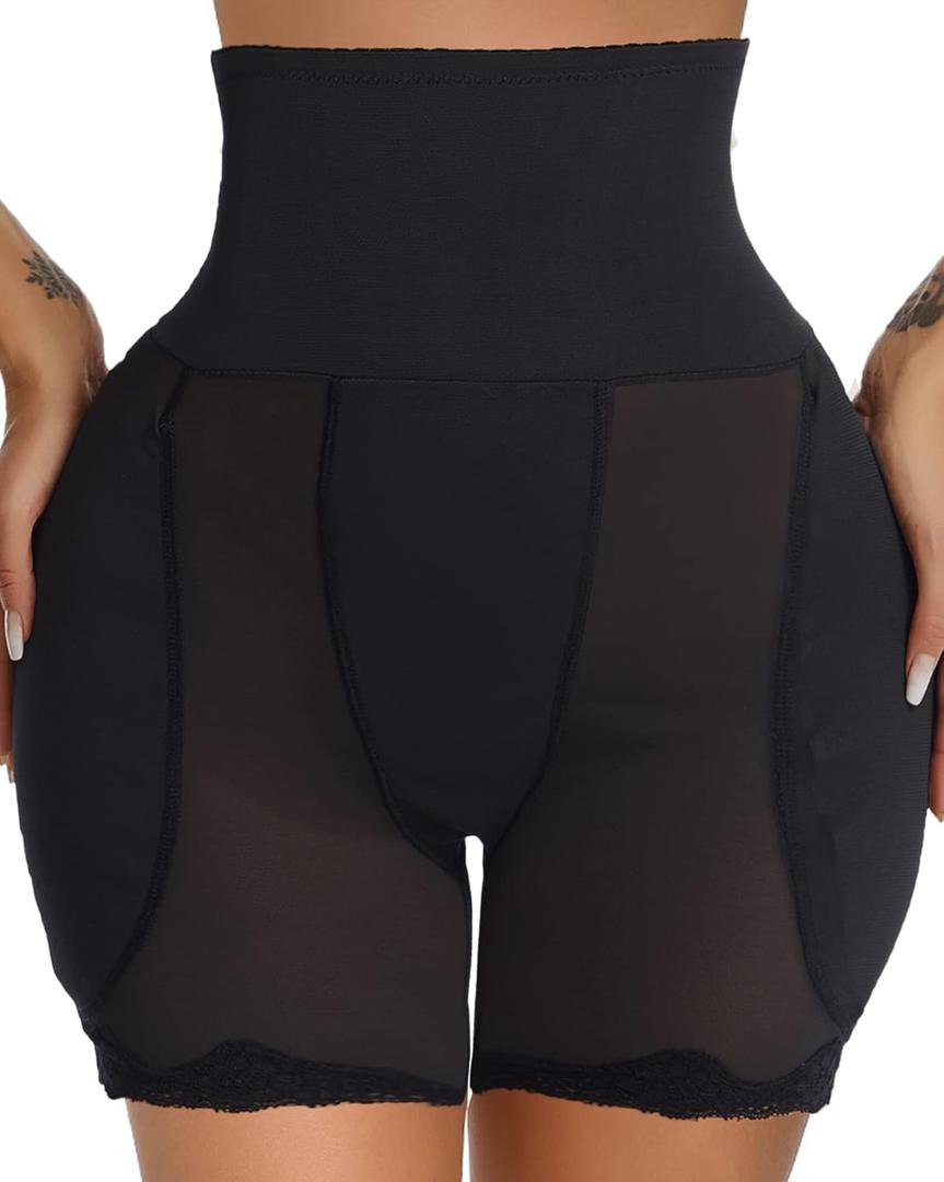 Hip Enhancer Shapewear for Women Hip Dip Pads Butt Shaper Padded Underwear Fake Hips Padding Butt Enhancer Tummy Control (Large, Black)