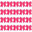 20PCS 8" Large Cheer Bows Hot Pink Cheerleading Bows Girl Hair Bows with Ponytail Holder Bow Hair Ties for Cheerleaders SoftbalCompetition Sports (1 Count (Pack of 20))