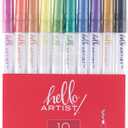 Hello, Artist! Outline Markers, 10 Pieces, Beautiful Two-Color Effects, Metallic Colors