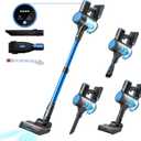 Cordless Vacuum Cleaner with 35Kpa Suction, Battery Vacuum Cleaner with LED Headlight & Anti-Tangle Brush, 6in1 Lightweight Cordless Vacuum for Home, Pet Hair, Hard Floors, Carpet 