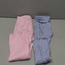 LessonZoo 2 Pack Girl's Ribbed Knit Leggings Cotton Blend Tights Ruffle Bottoms Trousers Fall Winter Clothes, Size: 4-5T