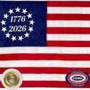 FlagSource Betsy Ross 250th Anniversary Flag Made in USA - 1776 2026 Commemorative 13 Star American Flag for Indoor and Outdoor Use, Embroidered Field & Sewn Stripes, Historic & Fade Resistant, 3x5 ft