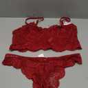 Avidlove Lace Lingerie Set for Women 2 Piece Bra and Panty Sets V Neck Corset Tops Nightwear L