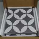 16-Sheet Peel and Stick Floor and Wall Tile for Bathroom Kitchen Shower, 9" x 9" Gray Coin SPC Self-Adhesive Vinyl Flooring, Patterned Groutable Backsplash Tile, Cover 9.12 Sq Ft.