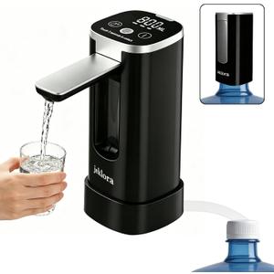 Water Dispenser for 5 Gallon Bottle with Digital Display, 4 Water Modes, Electric Foldable Spout, Food-Grade BPA-Free Material, Portable USB Rechargeable Water Bottle Pump for Indoor and Outdoor Use