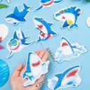 26Pcs Non Slip Bathtub Stickers, Cute Shark Stickers with Scraper