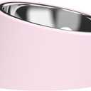 15 Tilted Dog Bowl for Small Medium Dogs & Flat-Faced Breeds - Anti-Choke, Non-Slip Elevated Feeder - 2-in-1 Detachable Stainless Steel Food & Water Bowls - for French Bulldog, Pug, Cats (M,Pink)