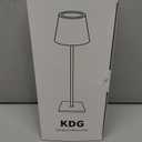 KDG 2 Pack Cordless Table Lamp, Portable LED Desk Lamps, 5000mAh Battery Operated, 3 Color Stepless Dimming Up, for Restaurant, Bedroom, Outdoor Camping, Coffee Shop, Night Light, Rechargeable (Black)