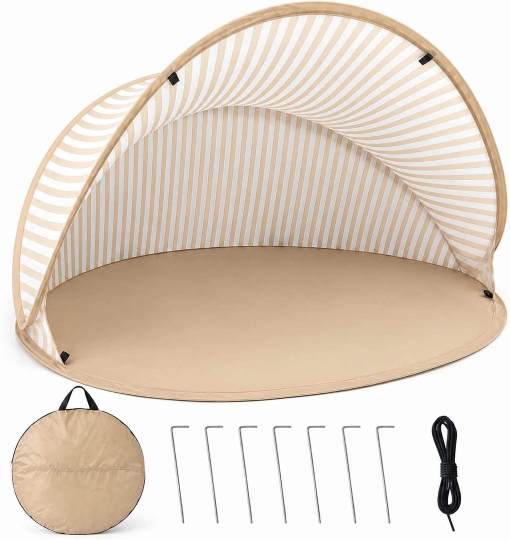 Beach Sun Shade Pop up Tent, Small Foldable Half Beach Tent Easy Set Up, 66.9 X 47.2 X 31.5 Inches