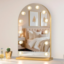 LUXFURNI Hollywood Mirror with Lights Makeup Mirror for Bedroom, Large Vanity Lighted up Mirror with 12 Dimmable Bulbs Smart Touch Control 3 Color Lighting Modes(Gold)