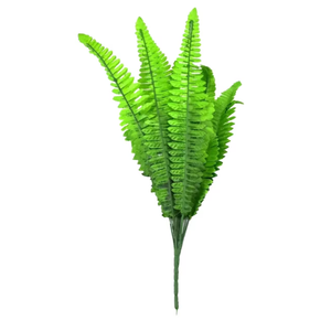 Artificial Green Plant Persian Fern Silk Fern Bush 22.8 Inch Faux Potted Plant for Home Office Decor | Maintenance Free Plastic Greenery for Living Room Bedroom Desk Shelf Wall Garden Display