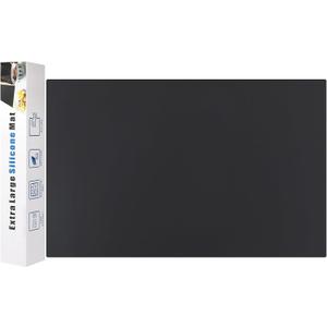 Silicone Mats for Kitchen Counter Thicker Extra Large Heat Resistant Mats Countertop Protector Liners for Bottom of Oven Air Fryer Coffee Maker, 24" x 16" x 2 mm, Black