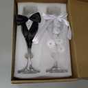 Sparkle and Bash Set of 2 Wedding Champagne Glasses for Bride and Groom Toast, Wedding Decorations, Engagement, Bridal Shower Gifts