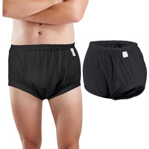 Adult Diaper Cover for Incontinence Noiseless Leakproof Underwear for Incontinence Reusable Adult Incontinence Underpants for Men and Women Comfortable All-Day Protection (2XL, Black)
