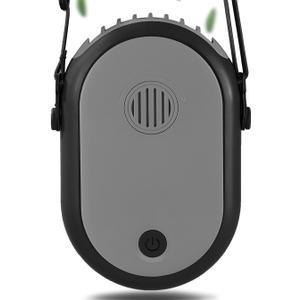 Portable Hanging Neck Fan Wearable Personal Fan Battery Operated USB Rechargeable 3 Speed Mini Handheld Air Conditioning Cooling Refrigeration Necklace Fan for Women Eyelash Camping Outdoor (black)