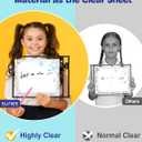 SUNEE 50 Packs Oversized Reusable Dry Erase Pocket Sleeves with 3 Rings, Black 10x14 Ticket Holders, Clear Plastic Sheet Protectors, Teacher School Classroom Supplies